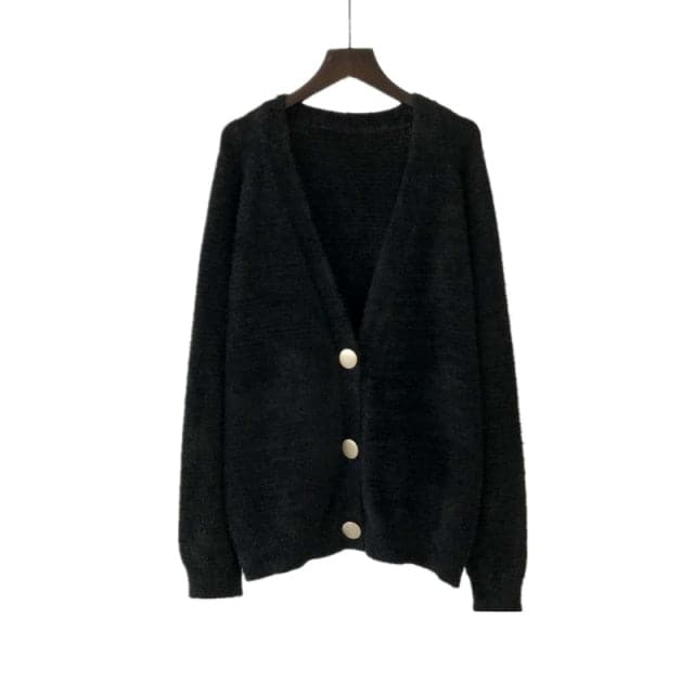 Dressbetty - V Neck Oversized Cardigan Sweaters