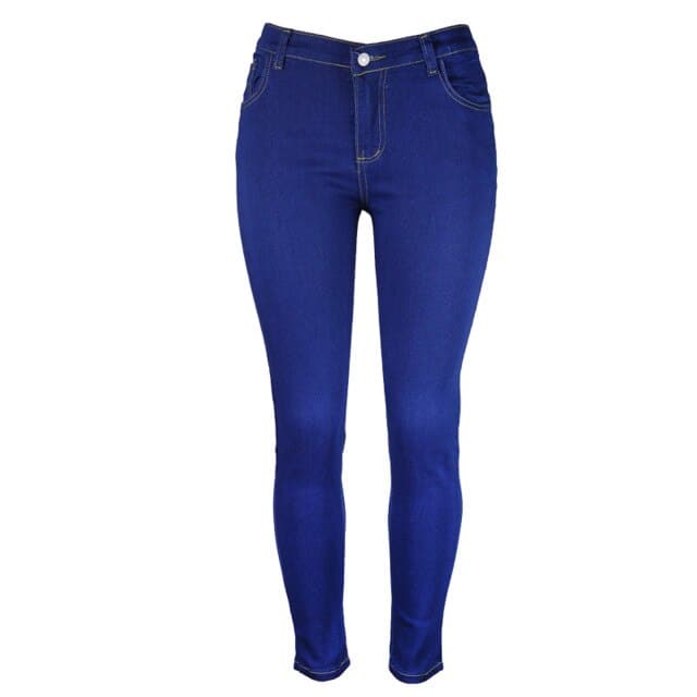Middle Waist Button Wash Hip Lift Jegging Jeans Genie Slim Large Small Leg Pockets Woman Fitness Pants