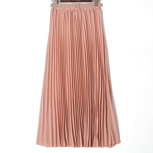 High Waist Pleated Maxi Skirts