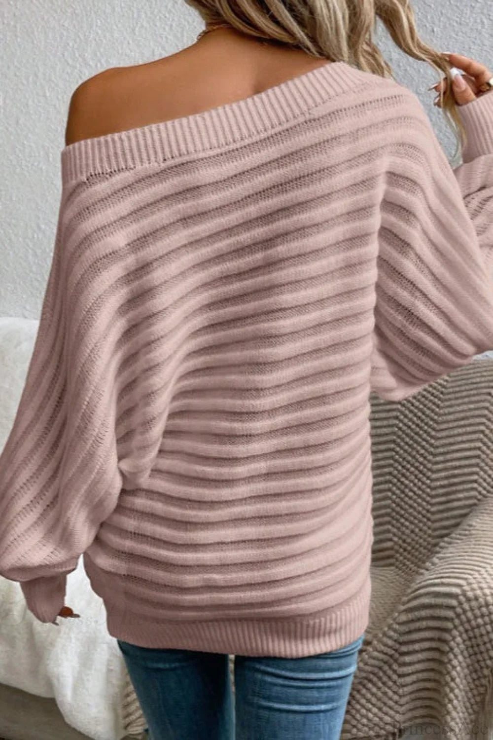 Off-the-shoulder Batwing Sleeve Sweater