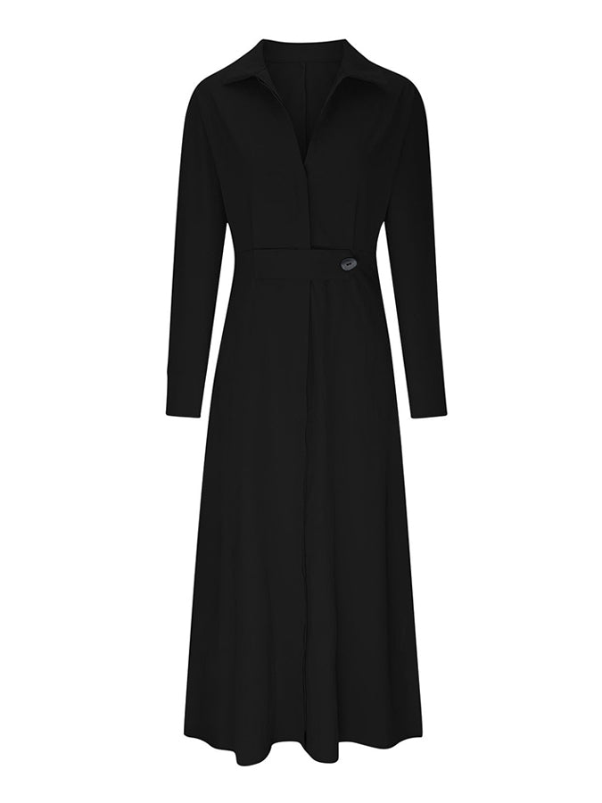 Long Sleeves Buttoned Shirt Maxi Dress