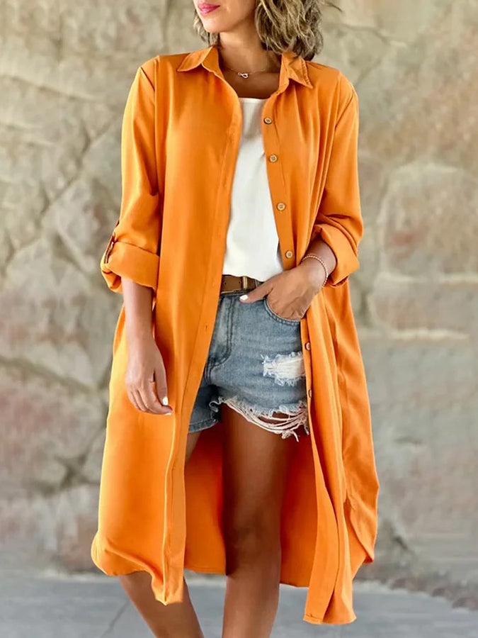 Buttoned Long Sleeves Shirt Coat