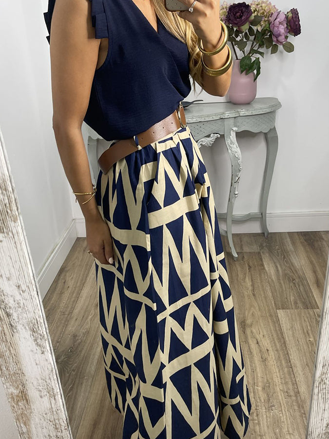 Geometric Printed Skirt