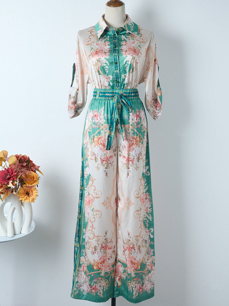 Print Shirt and Pant Coord Set