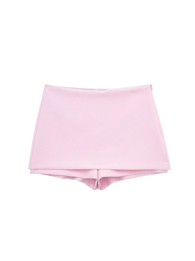 Pink Halterneck Waist Coat & Skort Skirt Coord Set