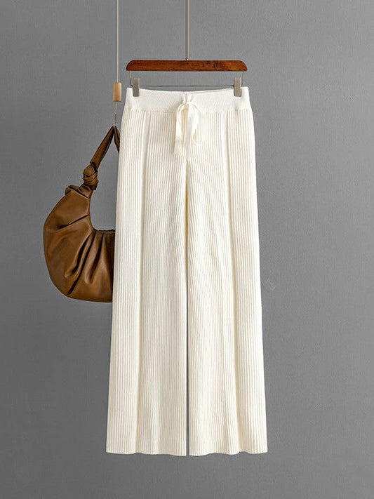 Wide Leg Knitted Stripe Pants