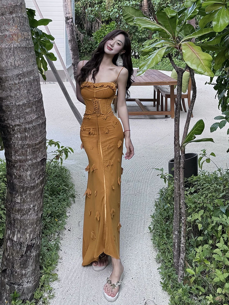 Yellow Tie-back Maxi Dress
