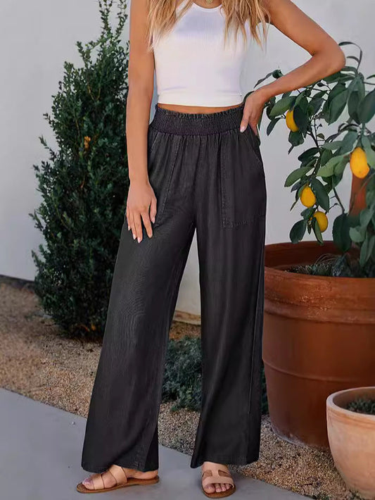 Loose Plain Pants Wk63