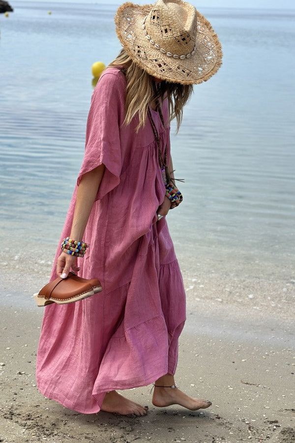 Mira V-neck Paneled Maxi Dress