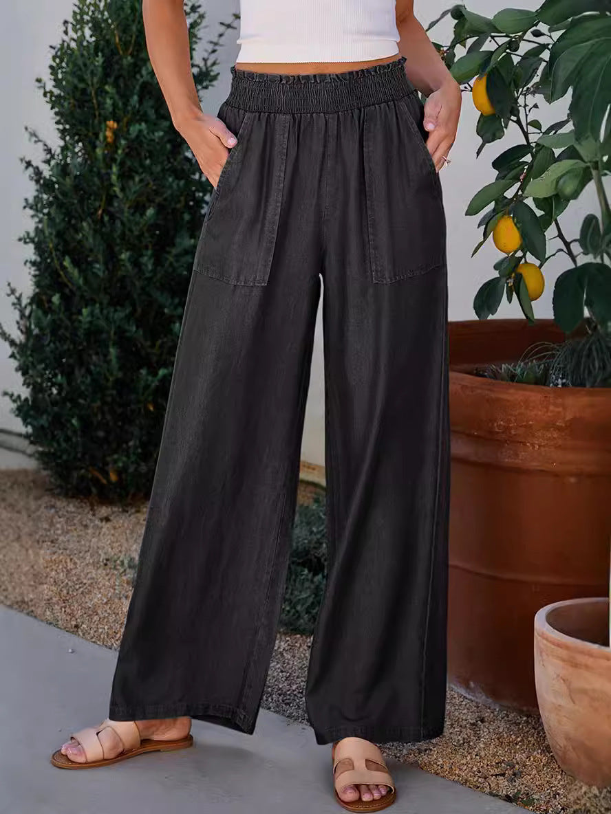 Loose Plain Pants Wk63