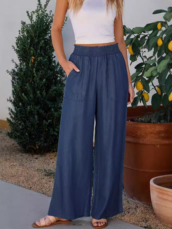 Loose Plain Pants Wk63
