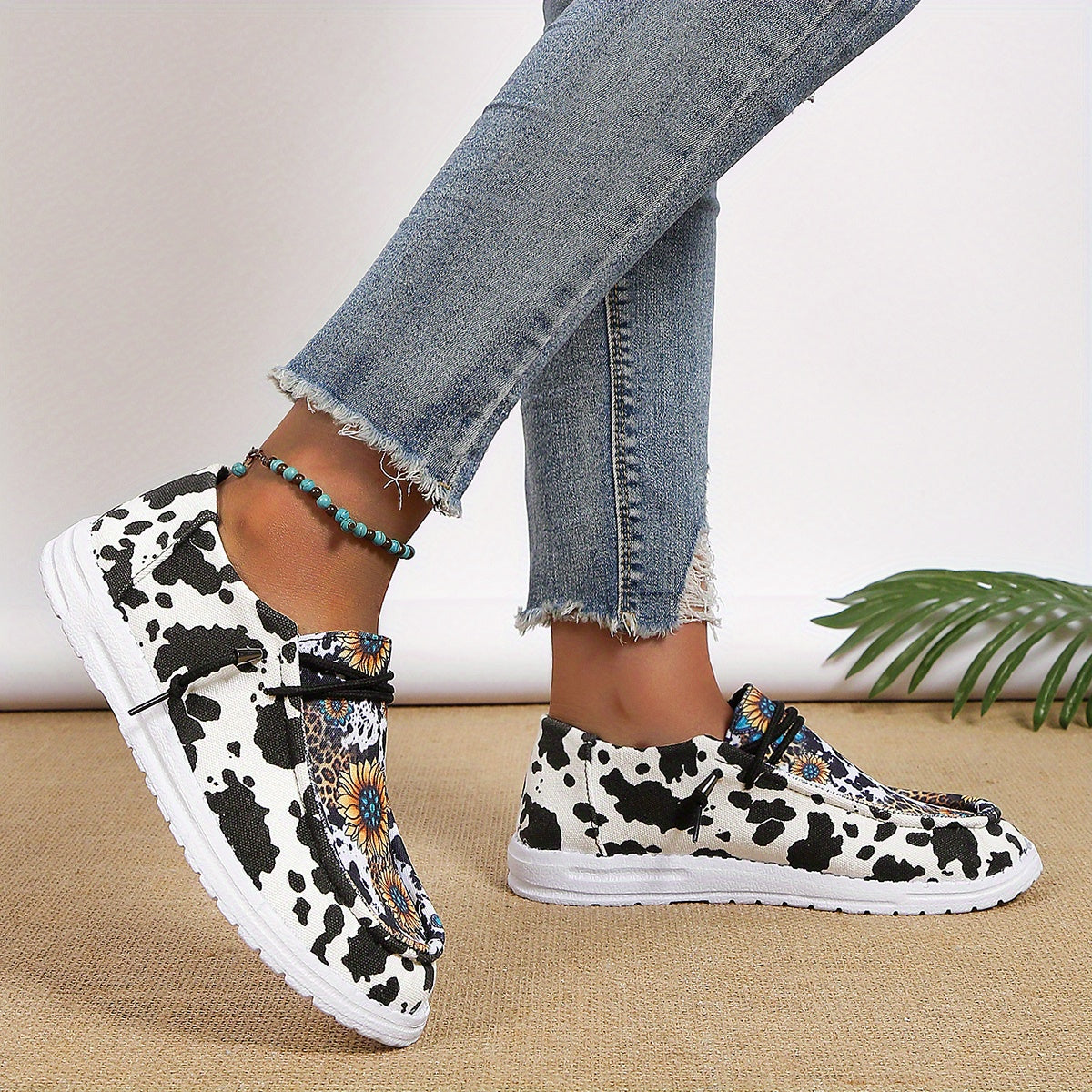 Sunflower Print Canvas Shoes Re F4145