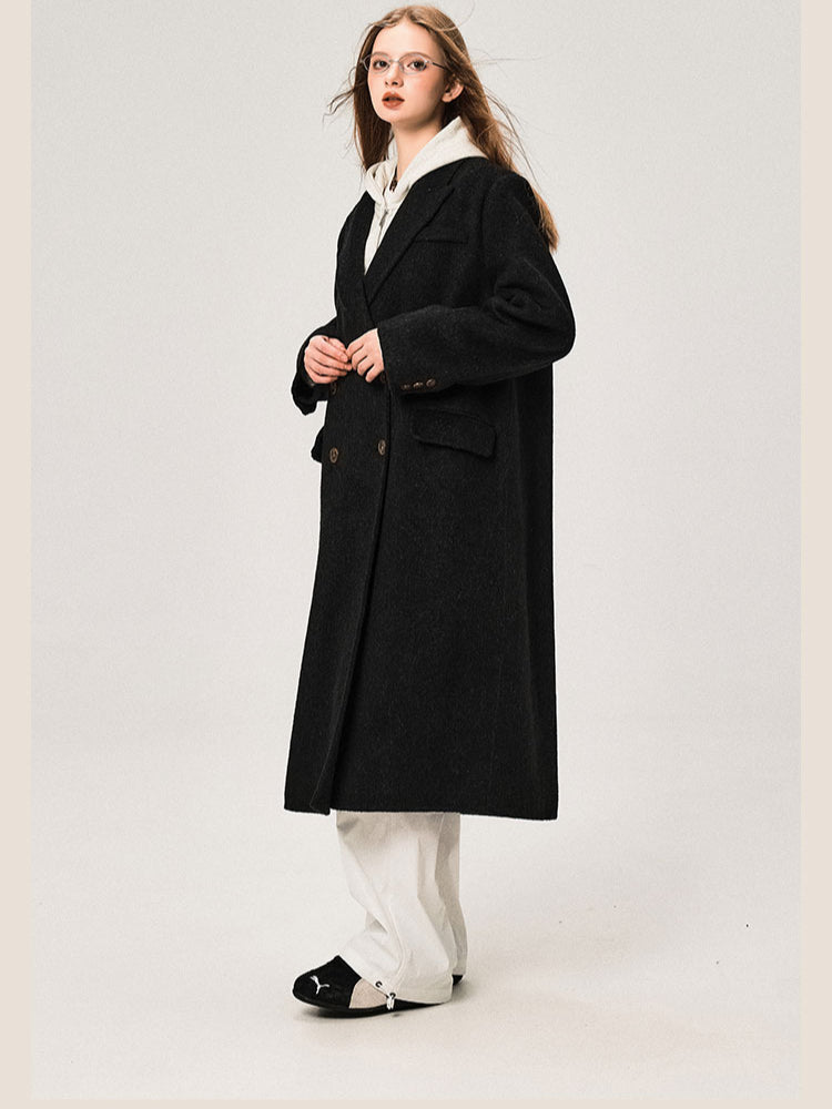 Mid-length Regular Shoulder Wool Coat