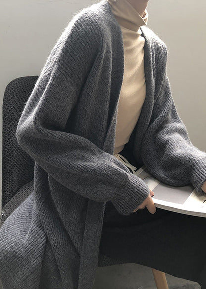 Versatile Camel Cozy Long Knit Cardigans Fall Wd022