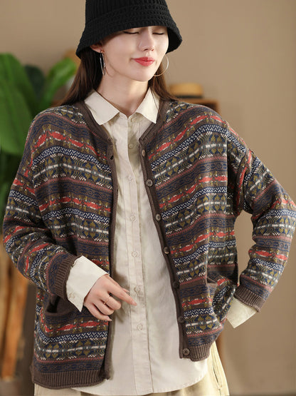 Autumn Cotton Knit Cardigan Sweater At1022