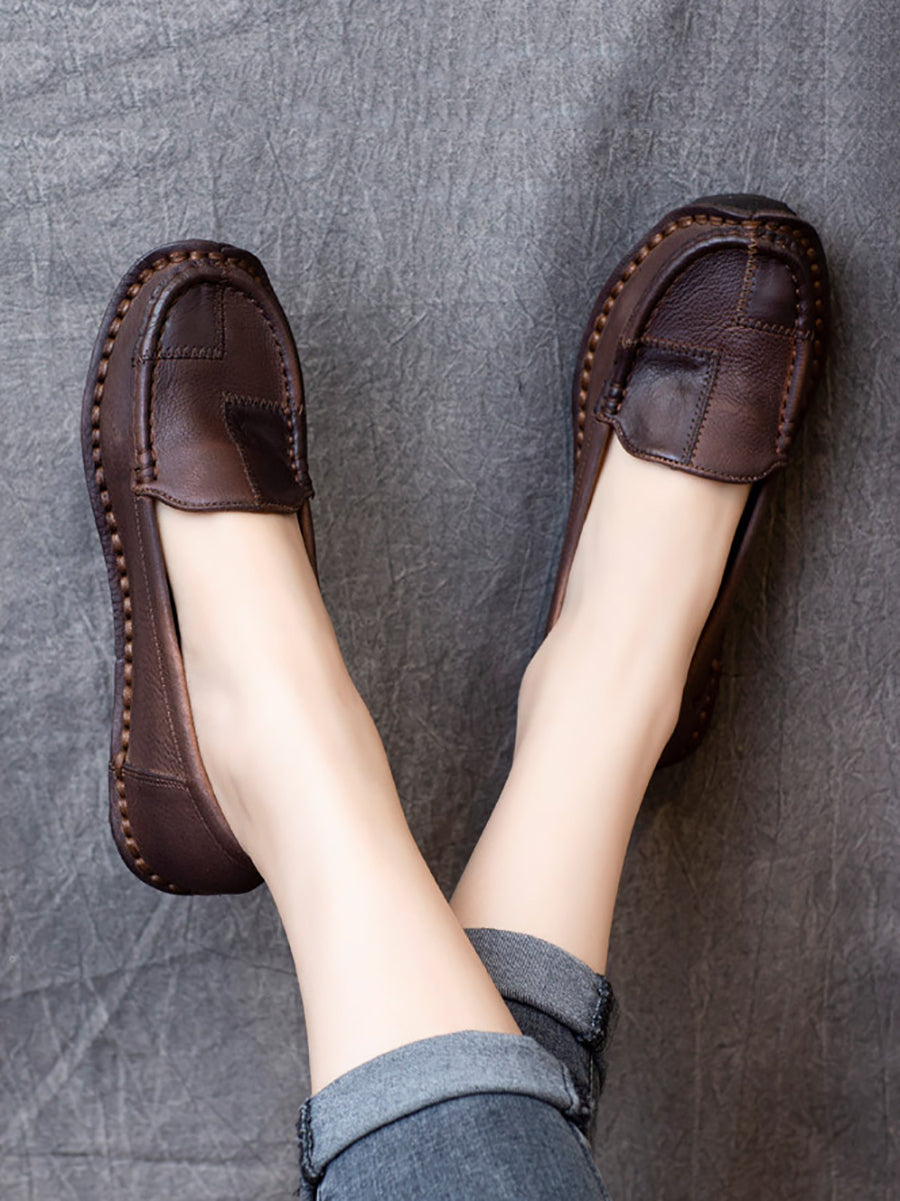 Summer Spliced Leather Shoes Pp1032