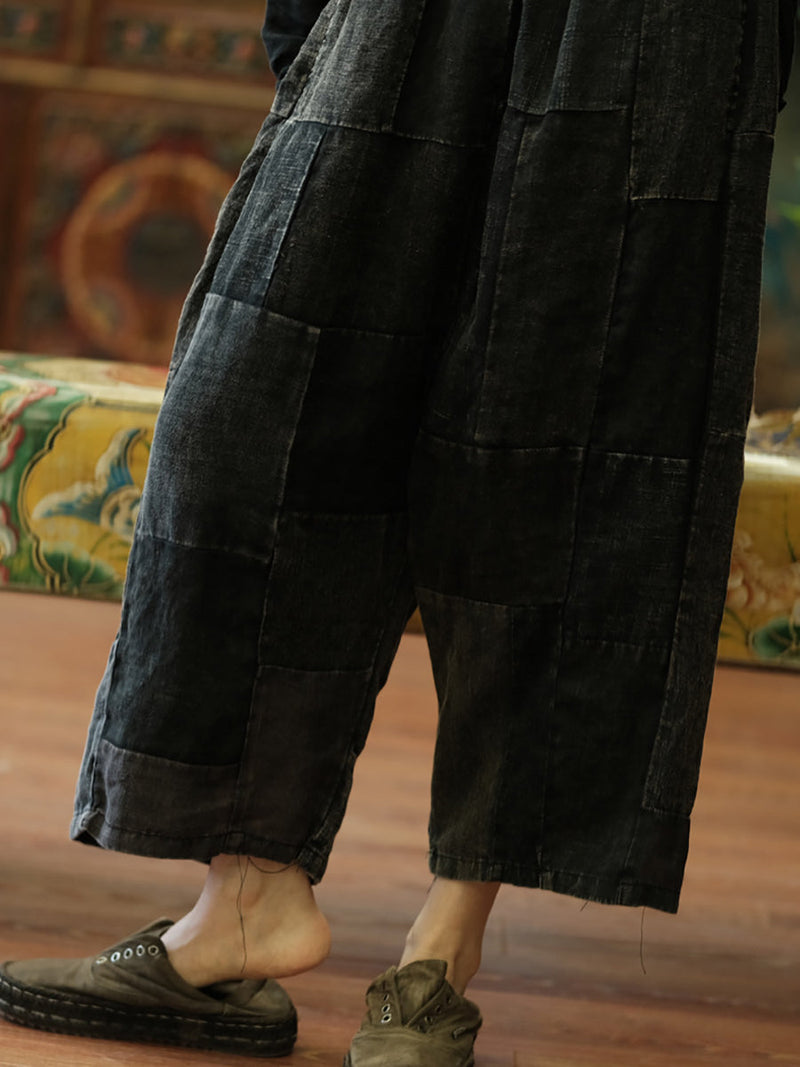 Spliced Summer Wide-leg Pants Ty1010