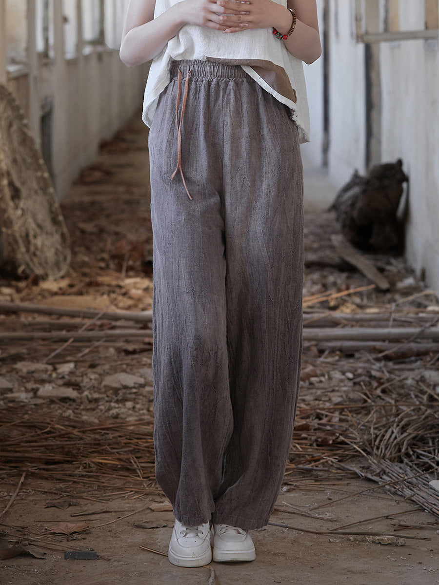 Summer Worn Straight Linen Pants Io1010