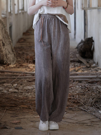 Summer Worn Straight Linen Pants Io1010