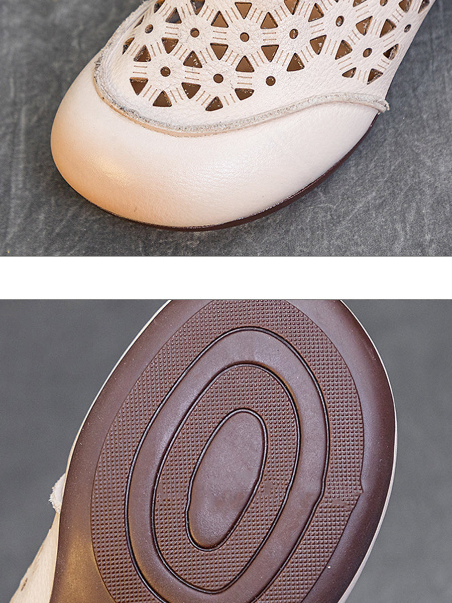 Summer Leather Soft Cutout Boots Ui1029
