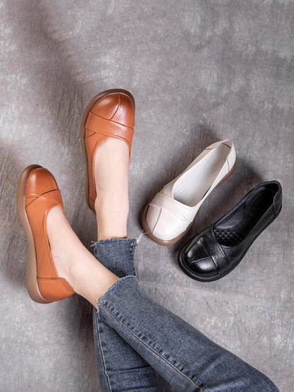 Spliced Genuine Cross Shoes Flat Leather