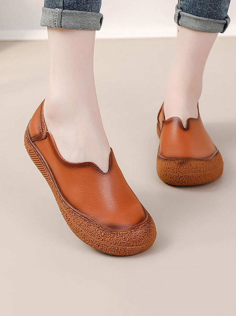 Summer Soft Genuine Leather Flat Shoes Cx042