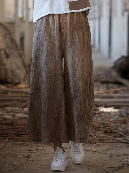 Summer Tie-dye Ramie Wide-leg Pants Io1009