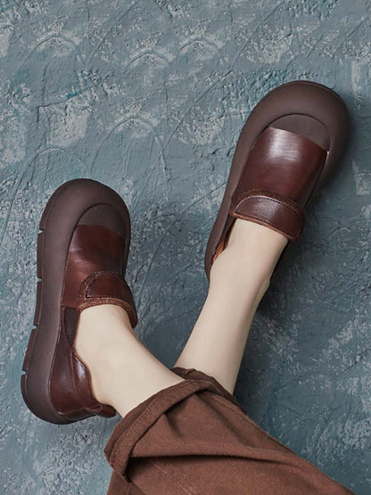 Autumn Stylish Genuine Leather Platform Shoes At1069