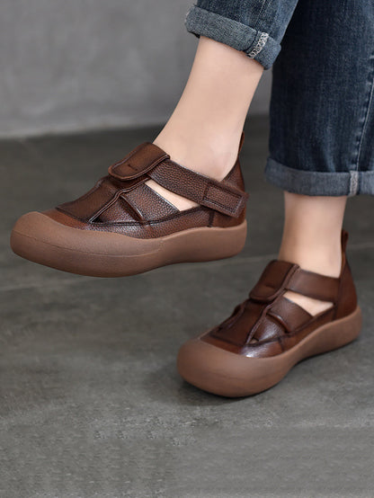 Summer Leather Flat Shoes Aa1049