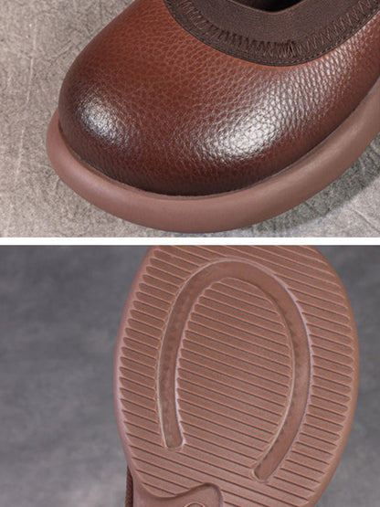 Summer Genuine Leather Low Heel Shoes Fd016