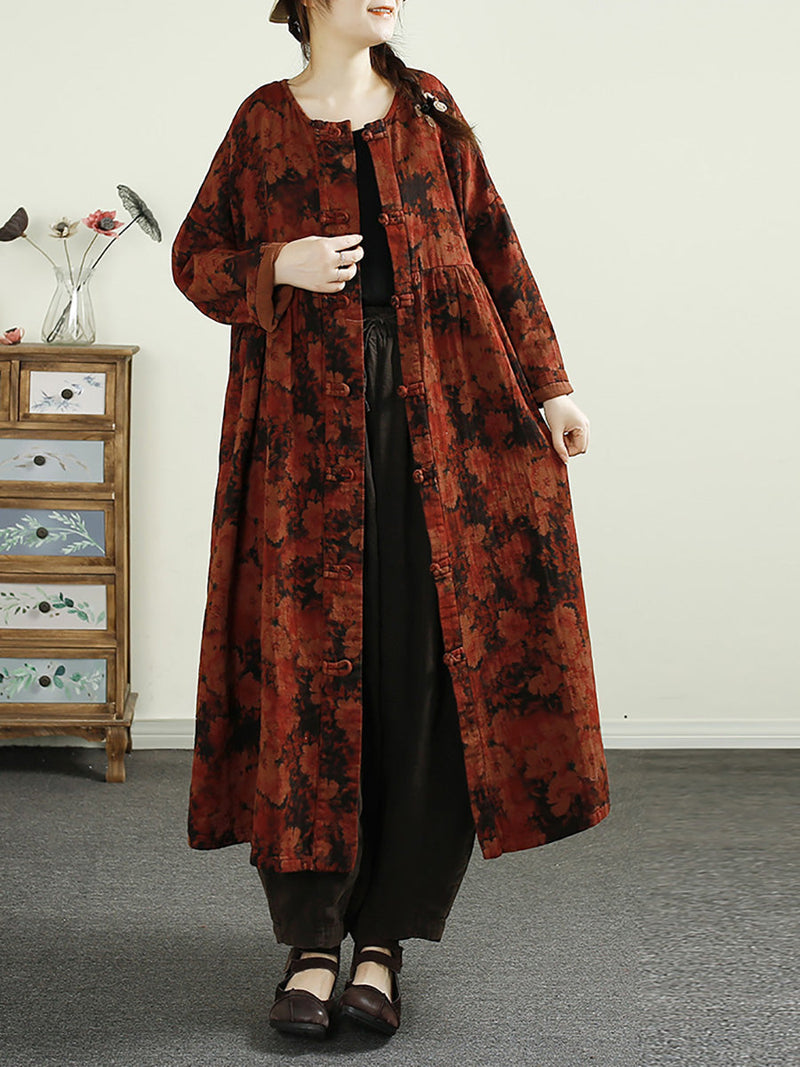 Flower Button Linen Shirt Coat Ai1017