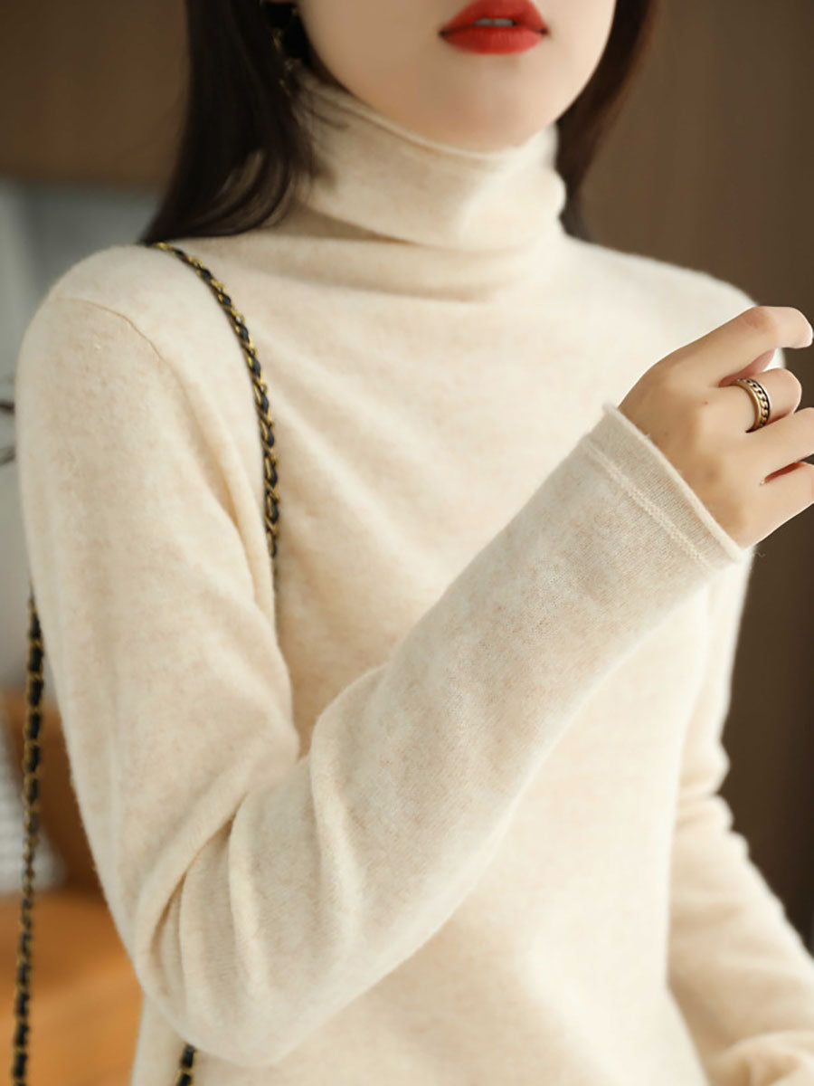 Autumn Turtleneck 100%wool Sweater Ba1009