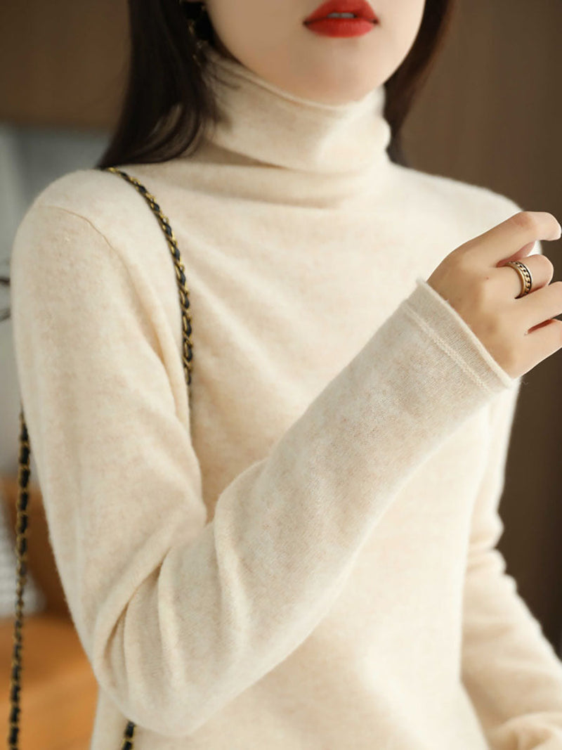 Autumn Turtleneck 100%wool Sweater Ba1009