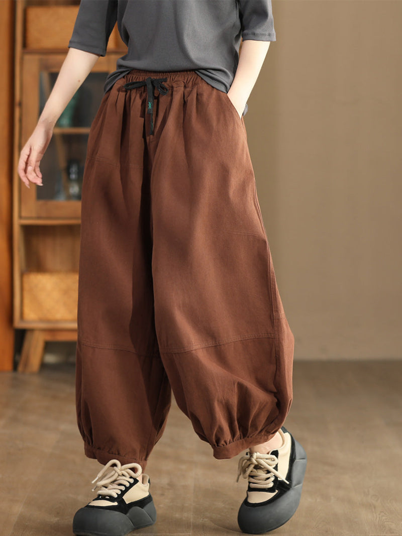 Autumn Spliced Cotton Harem Pants As1022