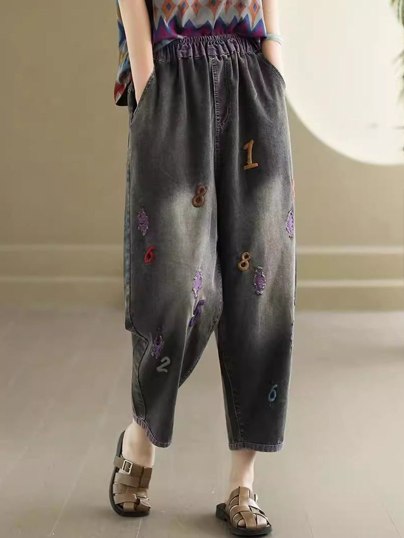 Summer Embroidery Denim Pants As1048