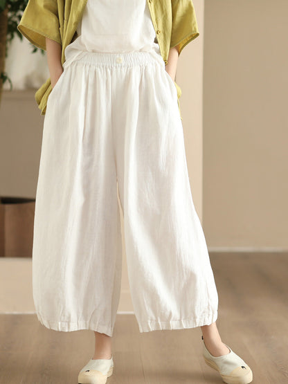 Summer Linen Wide-leg Pants Fd038