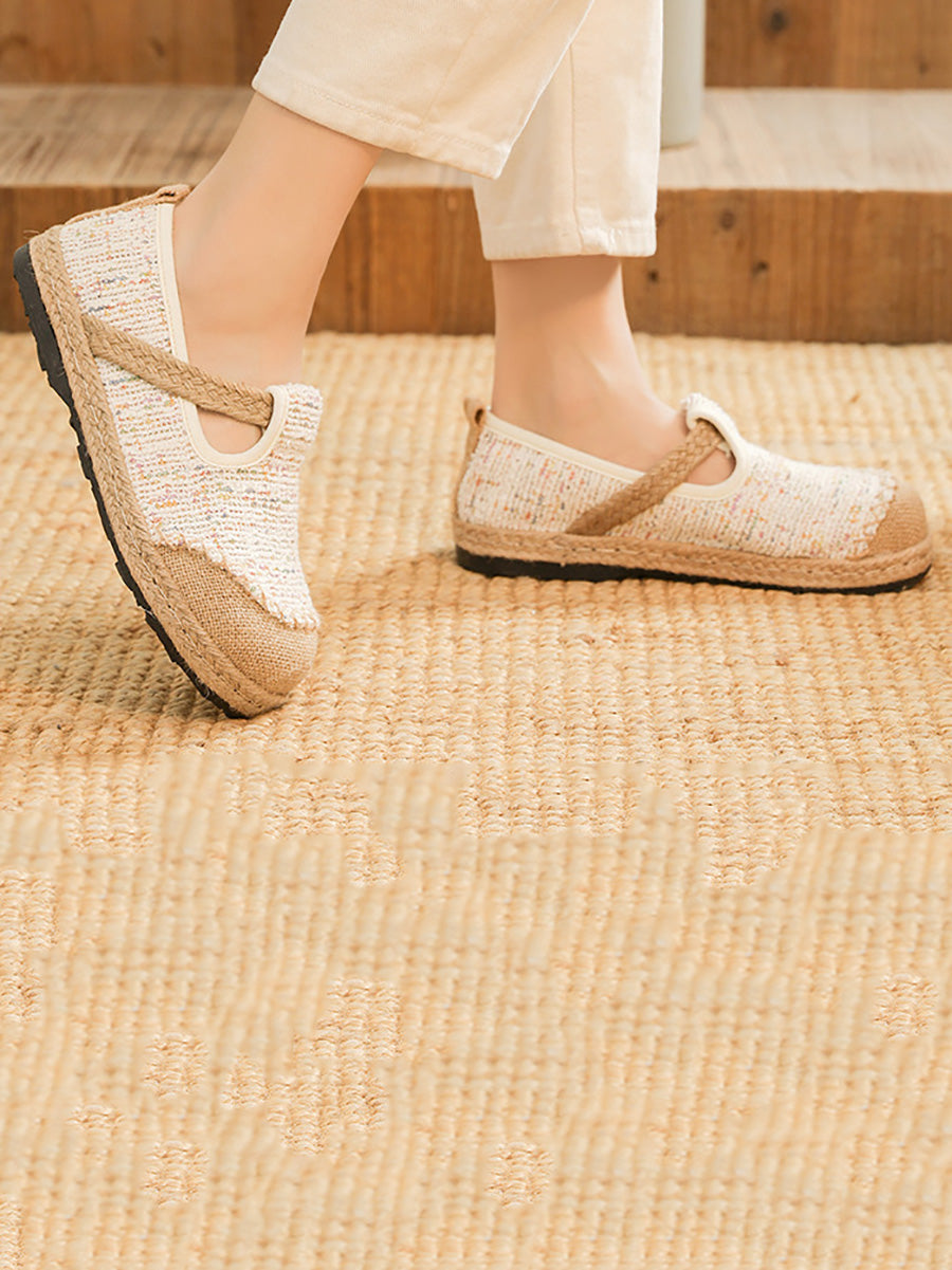 Summer Linen Cotton Flat Shoes Pa1027
