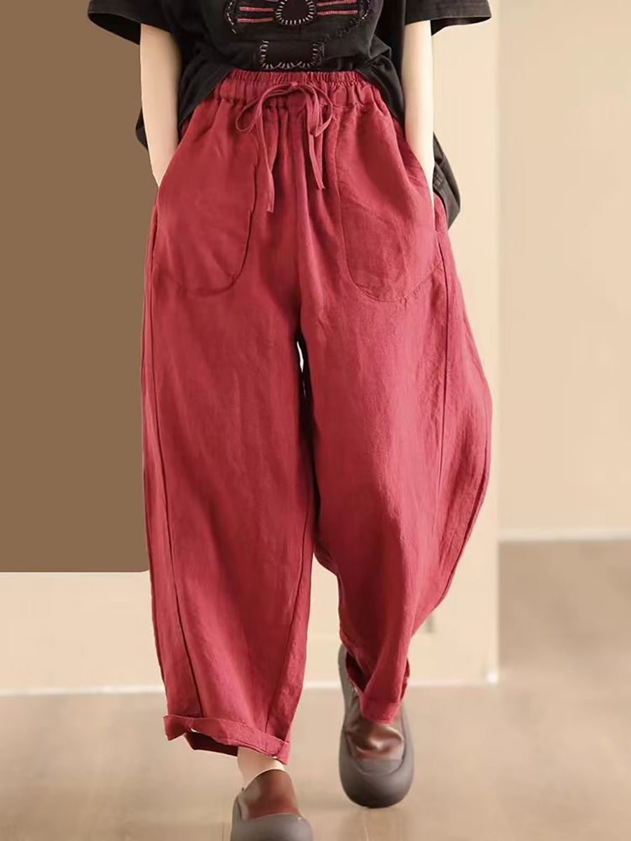 Summer Linen Loose Harem Pants We1021