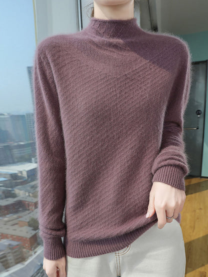 Autumn Half Turtleneck Wool Warm Knit Sweater Av1008