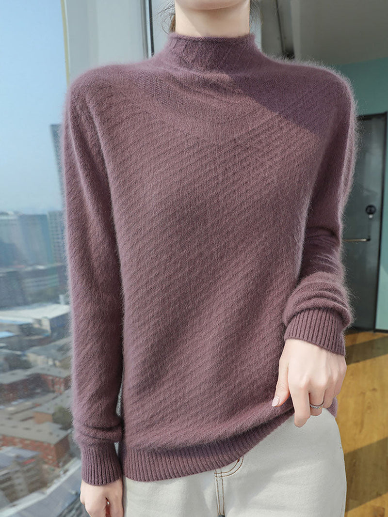 Autumn Half Turtleneck Wool Warm Knit Sweater Av1008
