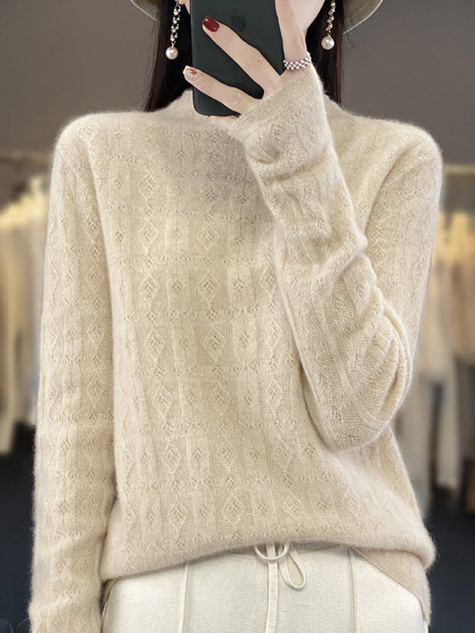 Autumn Turtleneck 100%wool Knit Sweater Qu028