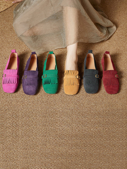 Summer Suede Leather Tassel Shoes Io1028