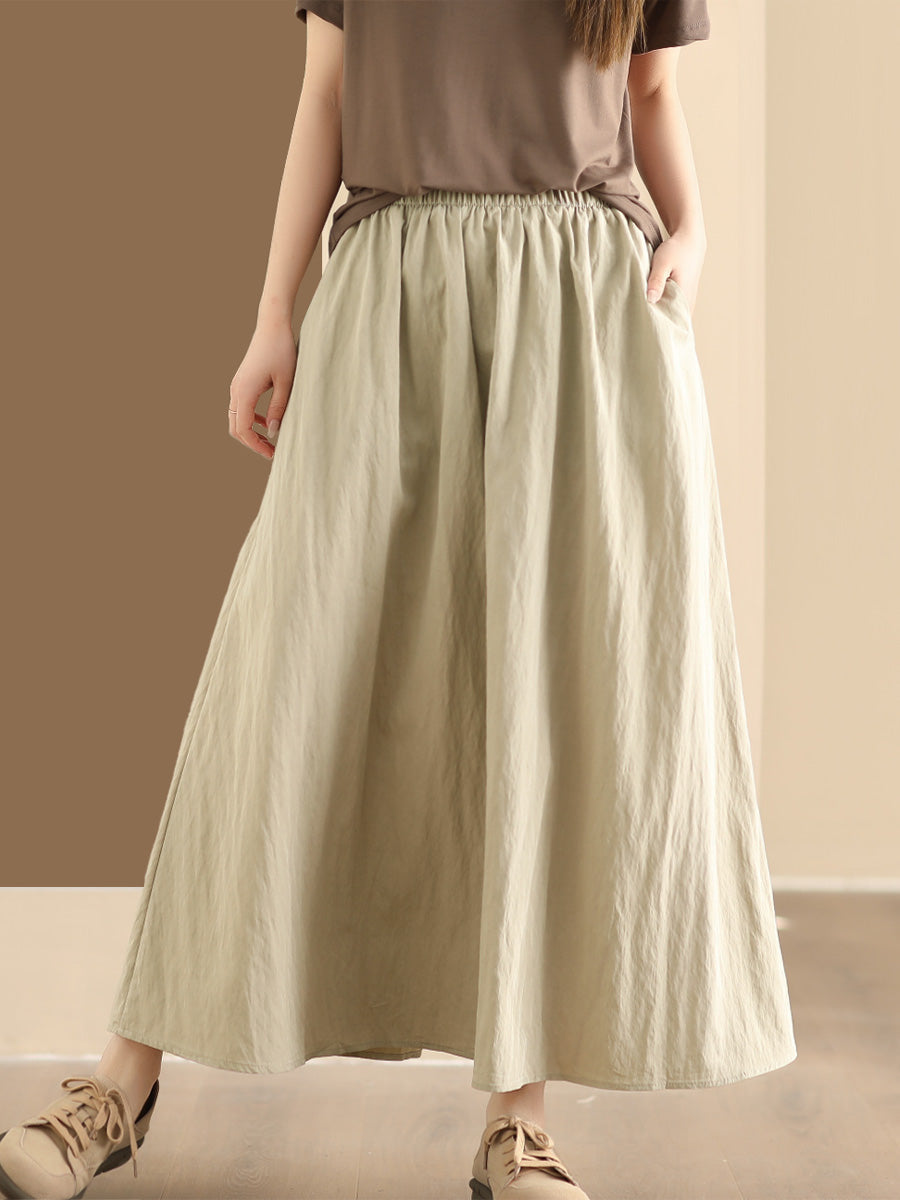 Summer Cotton A-shape Skirt Kl1014