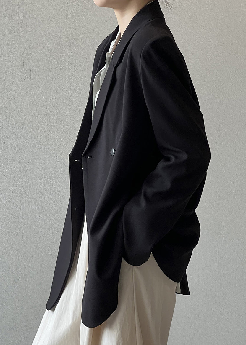 Black Pockets Boutique Suit Coats Notched Fall Wd013