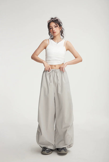 Balloon Drawstring Palazzo Pants