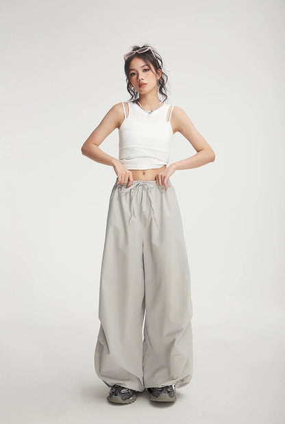 Balloon Drawstring Palazzo Pants