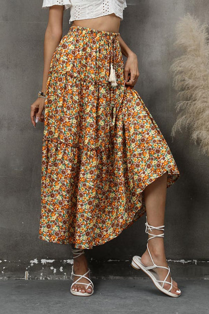 Fungus Lace Stitching Layered Skirt Tassel Seaside Holiday Beach Skirt