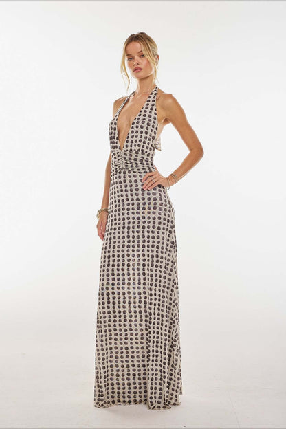 Halter Neck Backless Bodycon Maxi Dress