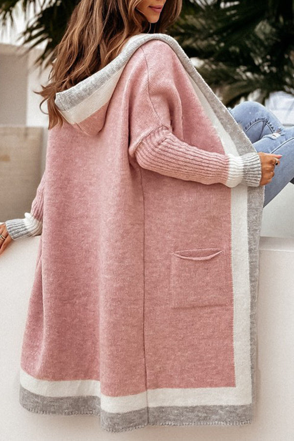 Autumn and Winter All-match Hooded Long Cardigan Sweater Jacket