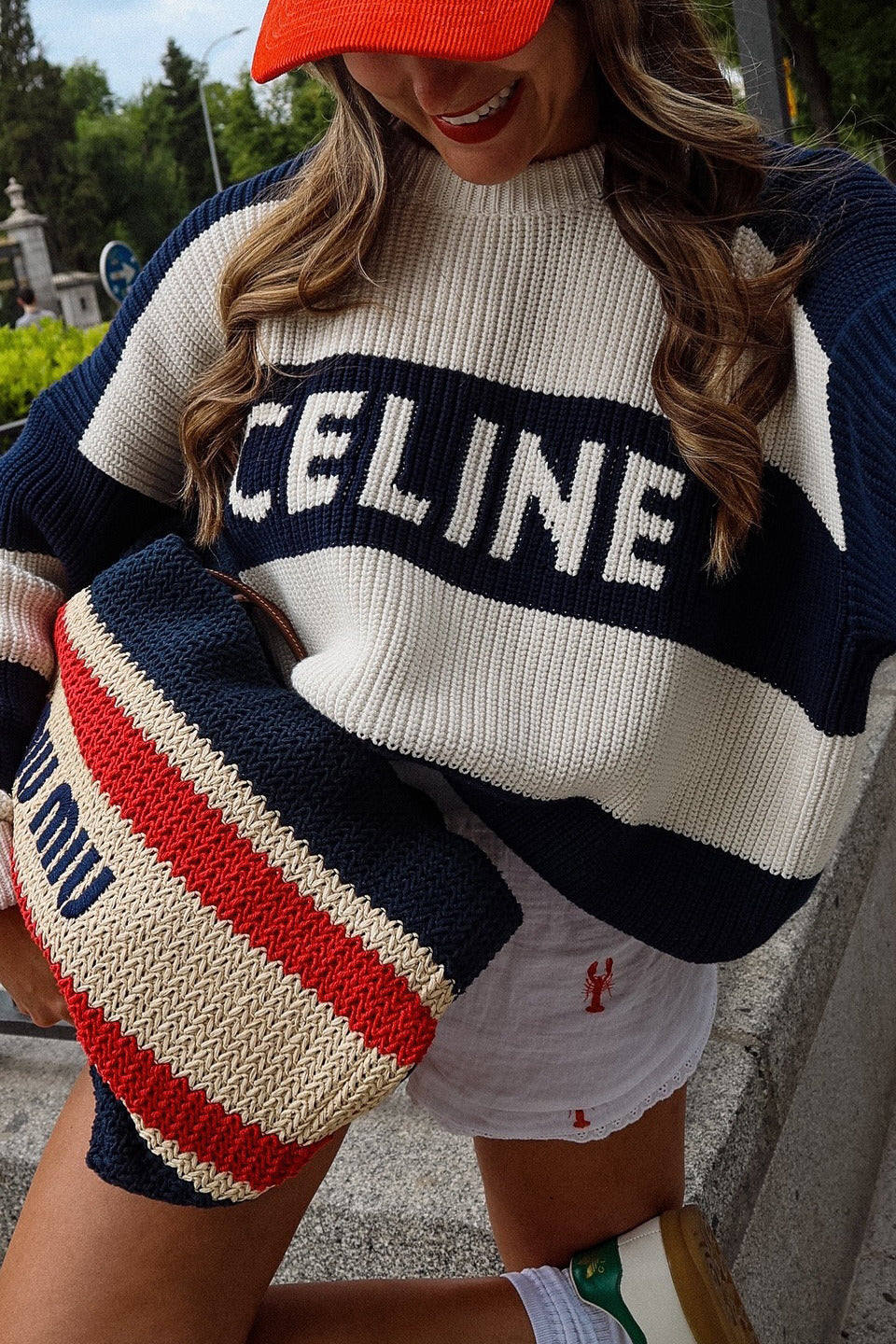 Striped Crew Neck Long Sleeve Knit Sweater